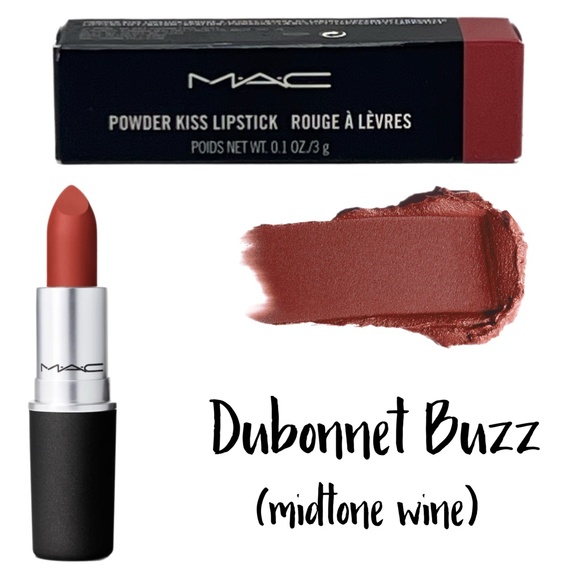 🌵4/$30 NIB MAC Powder Kiss Lipstick in Dubonnet Buzz - Picture 1 of 7